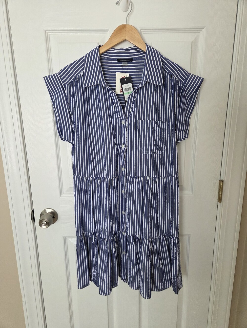 Tommy Hilfiger Blue And White Striped Dress